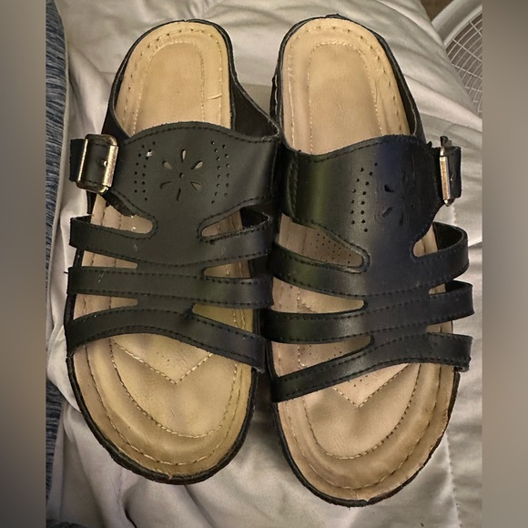 Black mule sandals size 8 - Picture 1 of 2